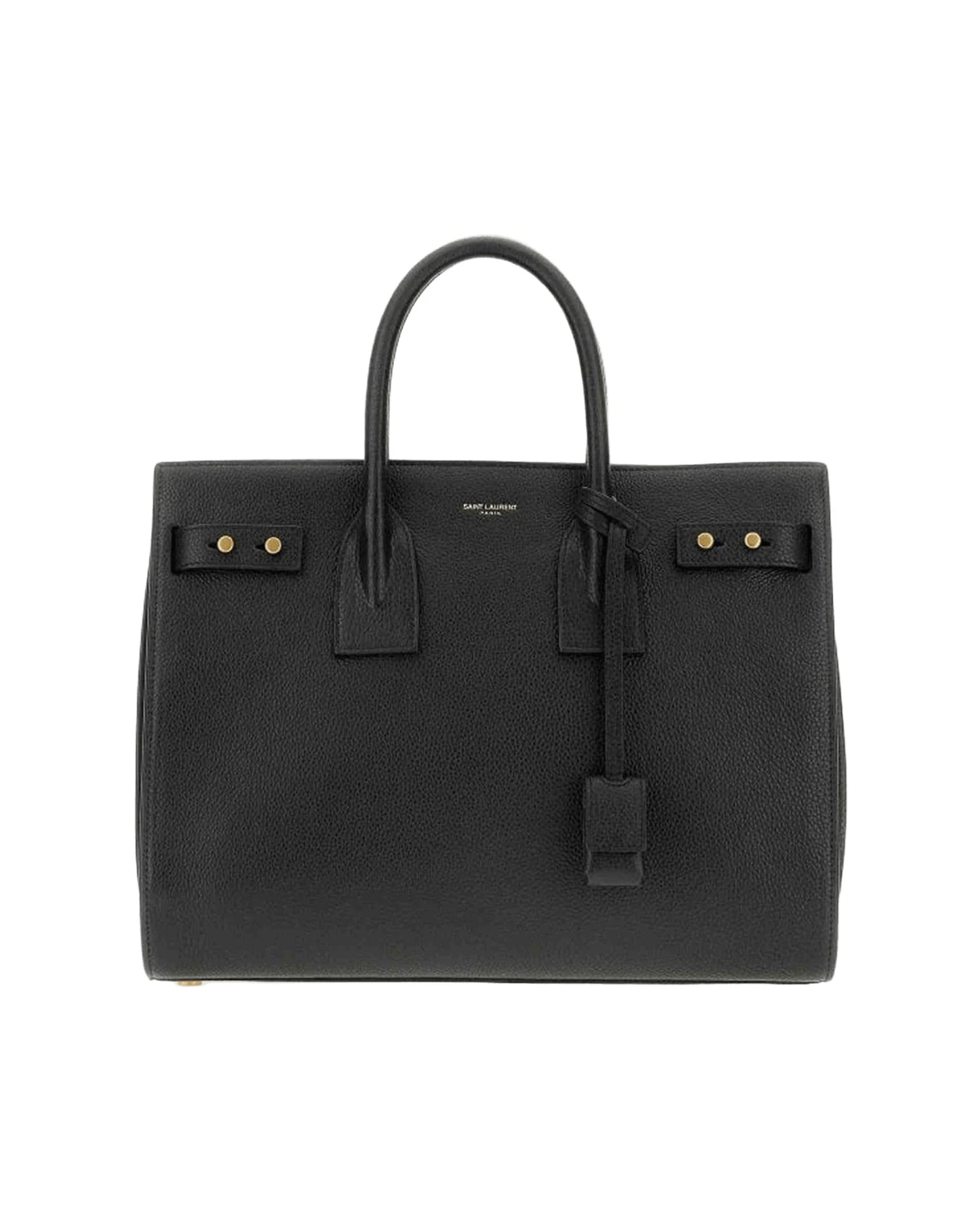 Saint Laurent Black Calf Leather Sac De Jour Handbag Handbags