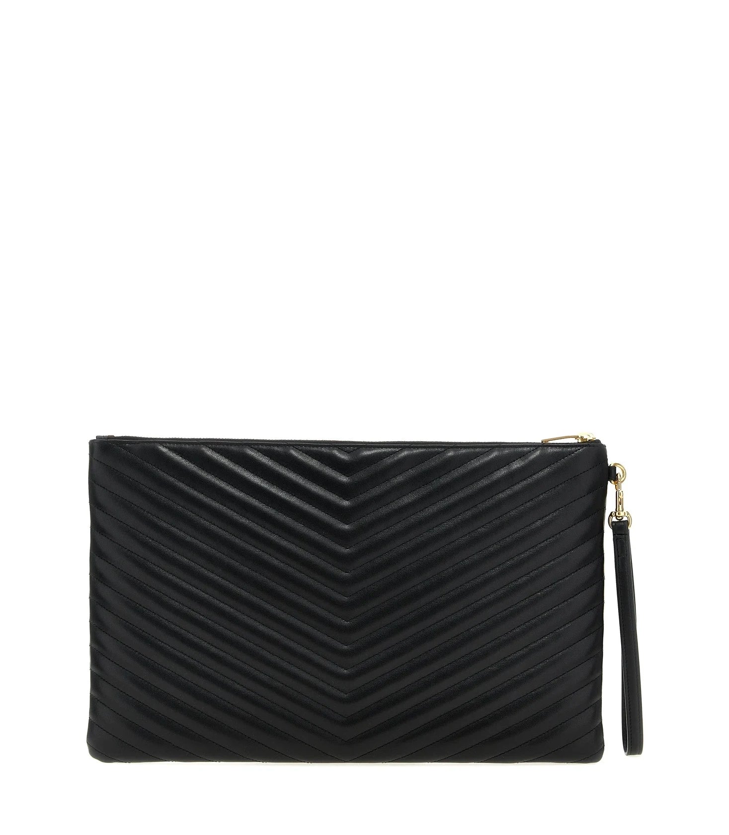 Saint Laurent Envelope Clutche in black, Calfskin Leather — view 2