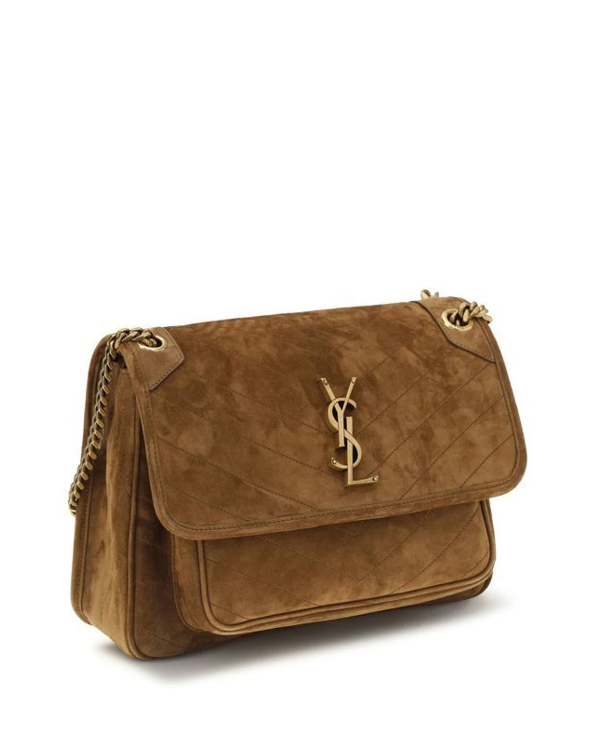 Saint Laurent Shoulder Bag in brown, Suede — view 2
