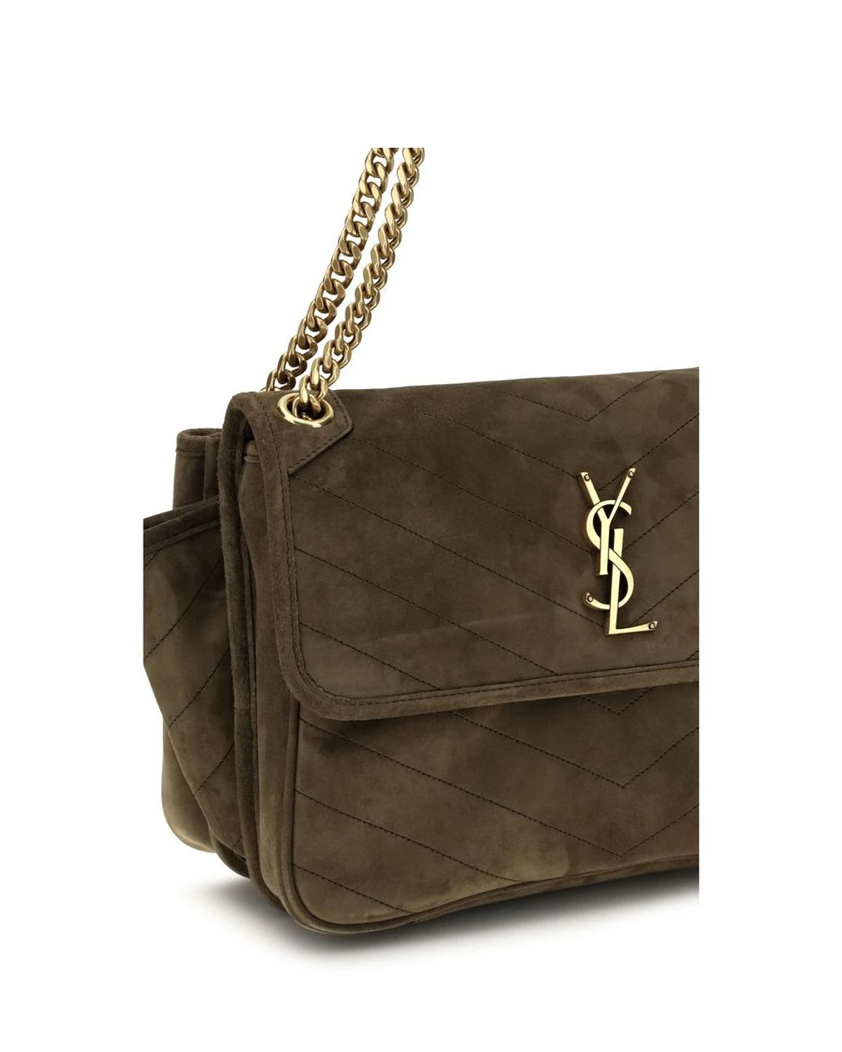 Saint Laurent Shoulder Bag in brown, Suede — view 4