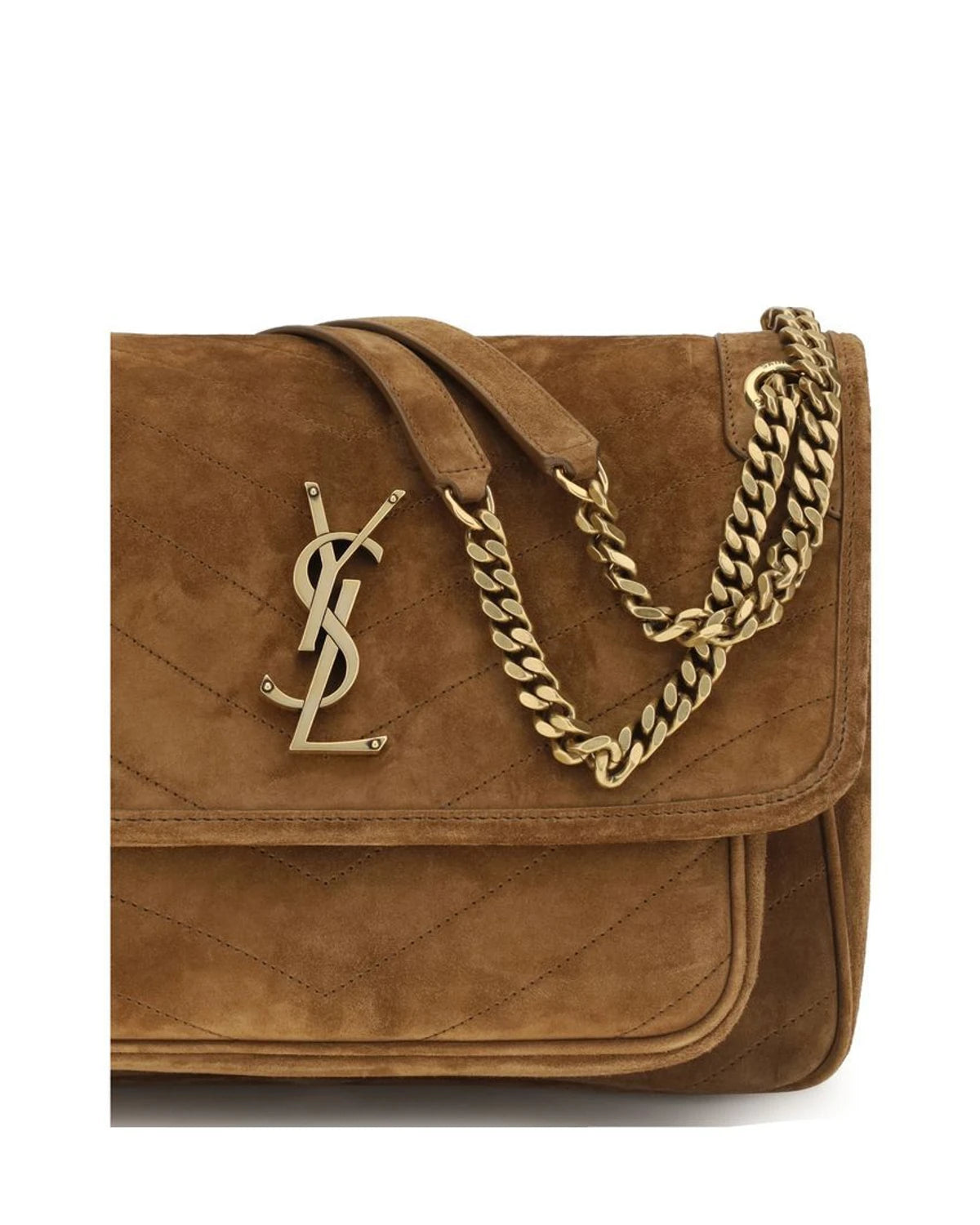 Saint Laurent Shoulder Bag in brown, Suede — view 4