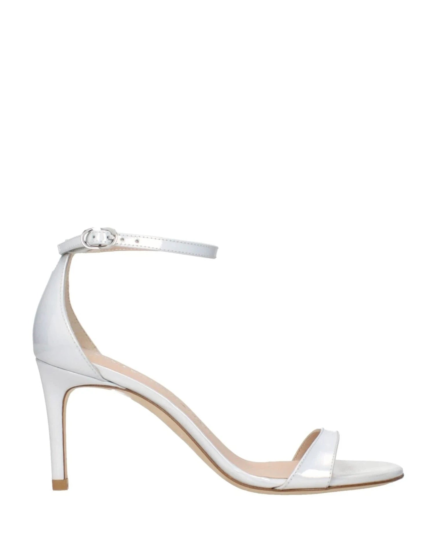 Stuart Weitzman White Leather Stiletto Heels Sandals Heels