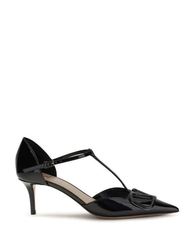 Valentino Garavani Black Calf Leather Bos Taurus High Heel Pumps
