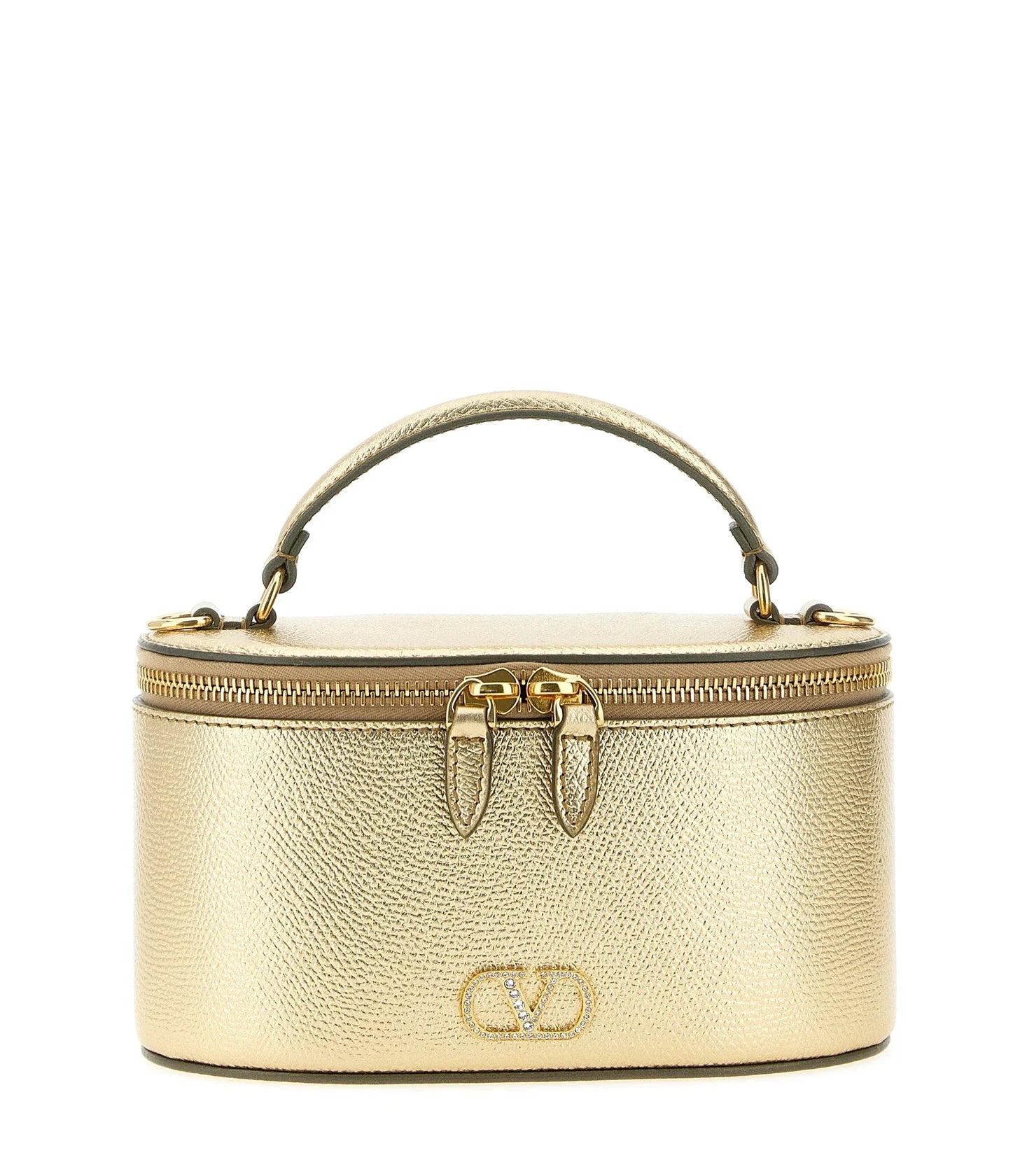 Valentino Garavani Makeup Bag in gold, Calfskin Leather