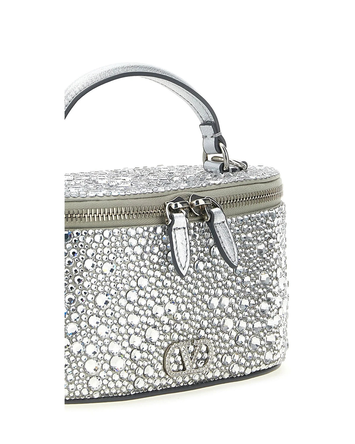 Valentino Garavani Makeup Bag in silver, Viscose — view 3