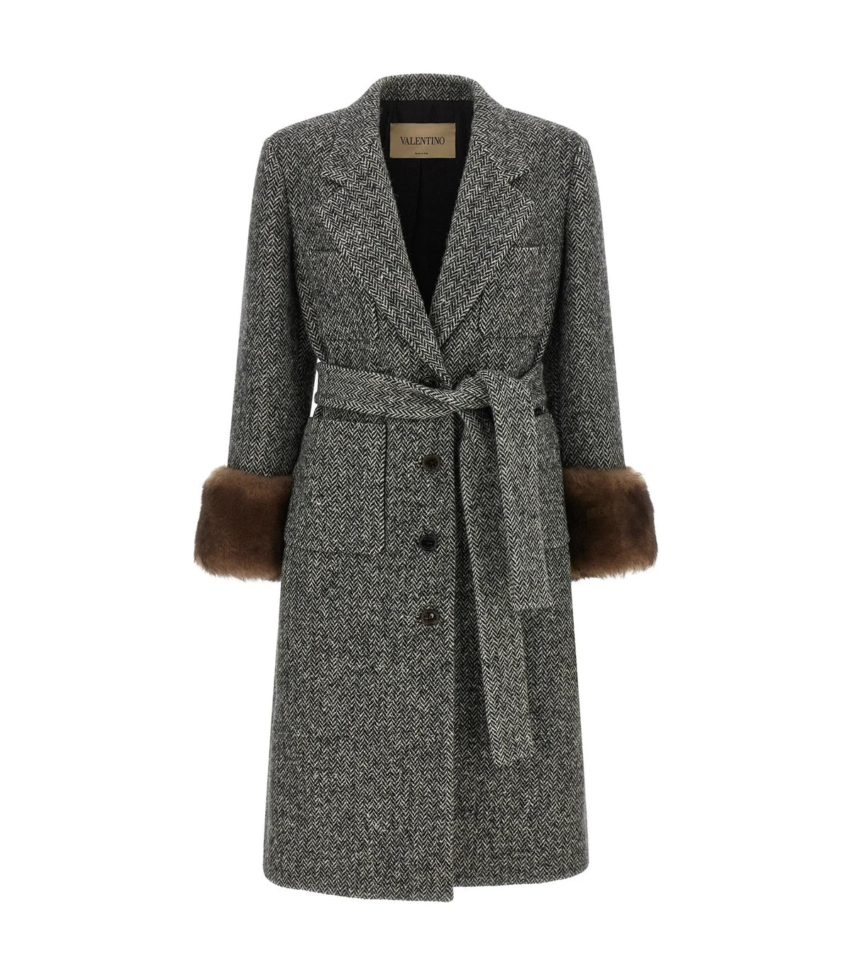 Valentino Garavani Wrap Coat in gray, Virgin Wool