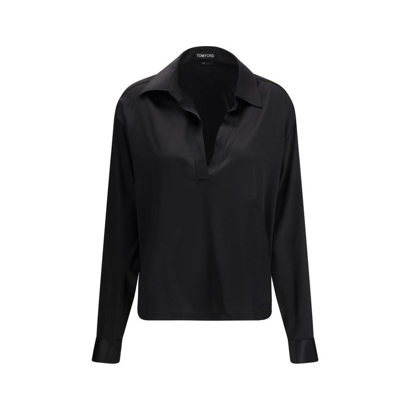 Tom Ford Black Silk Polo Shirt Glam Steals