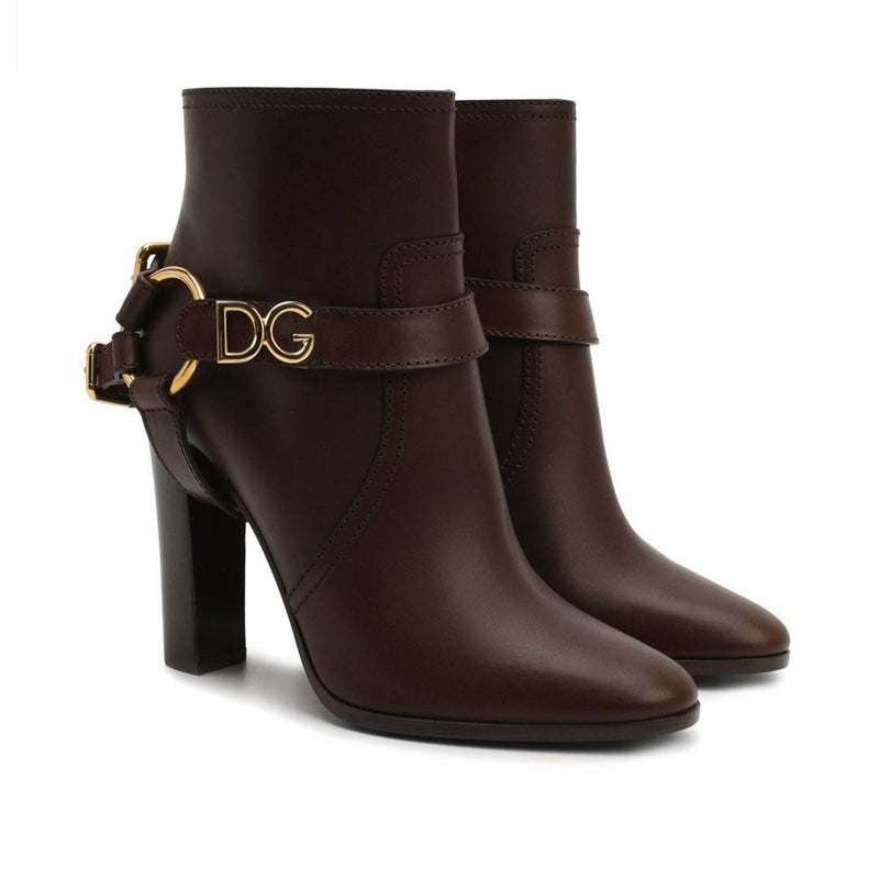 Dolce & Gabbana Brown Leather Ankle Boots Glam Steals