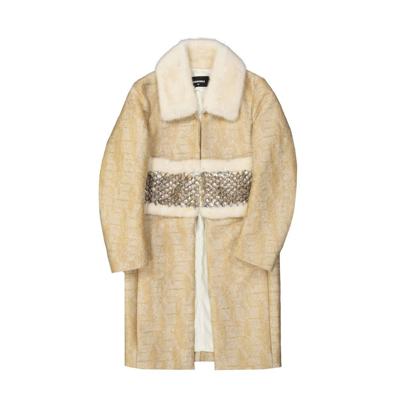 Dsquared² Beige Polyamide Coat Glam Steals