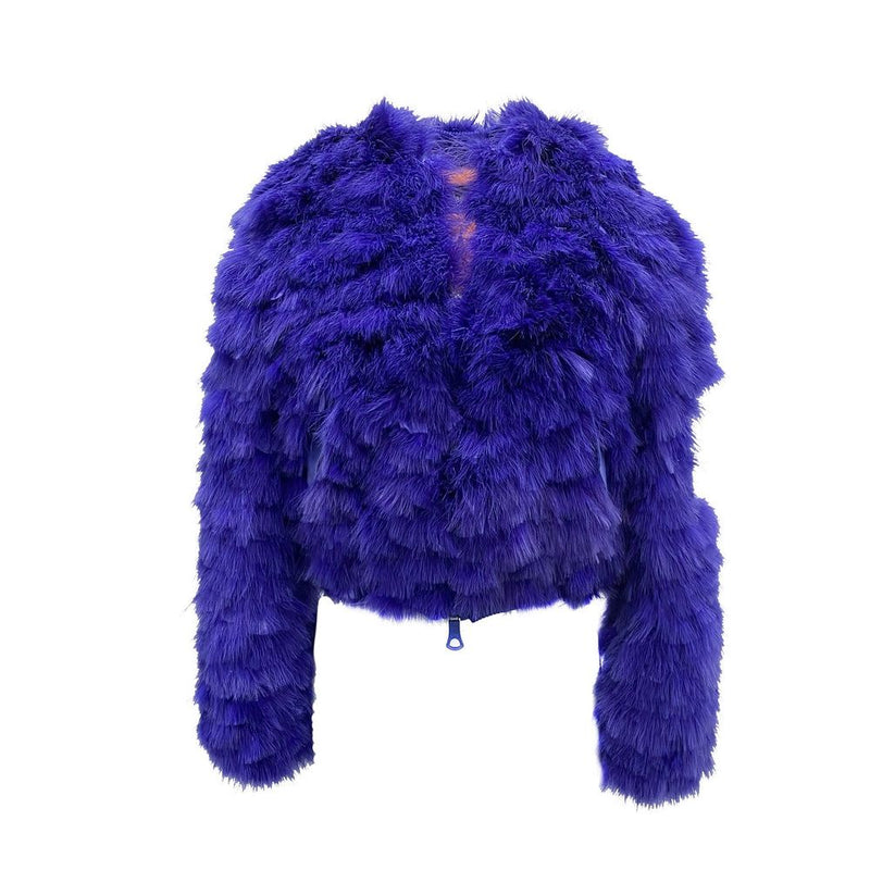 Dsquared² Blue Feather Bomber Glam Steals