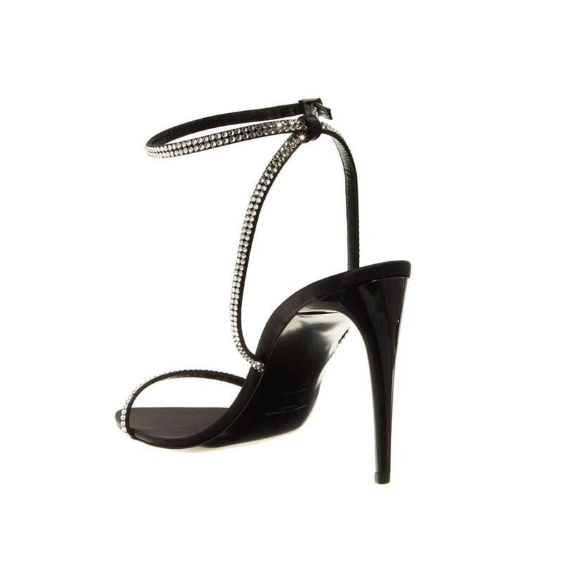 Saint Laurent Black Silk Stiletto Heel Glam Steals