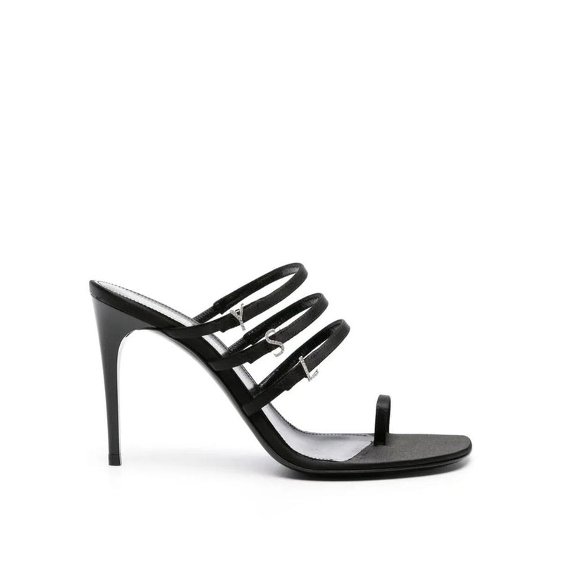Saint Laurent Black Silk Stiletto Heel Glam Steals
