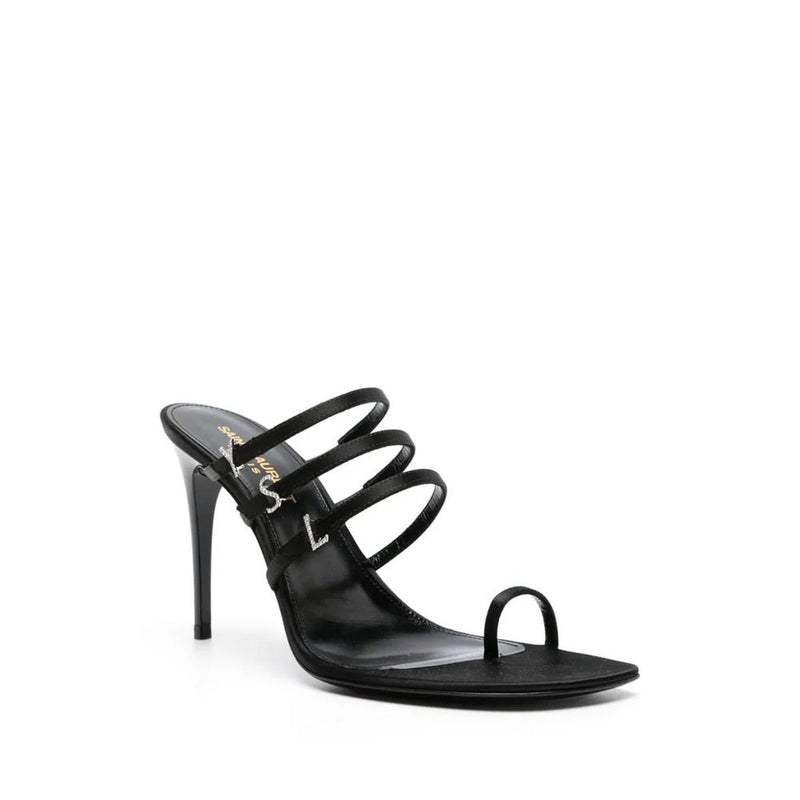 Saint Laurent Black Silk Stiletto Heel Glam Steals