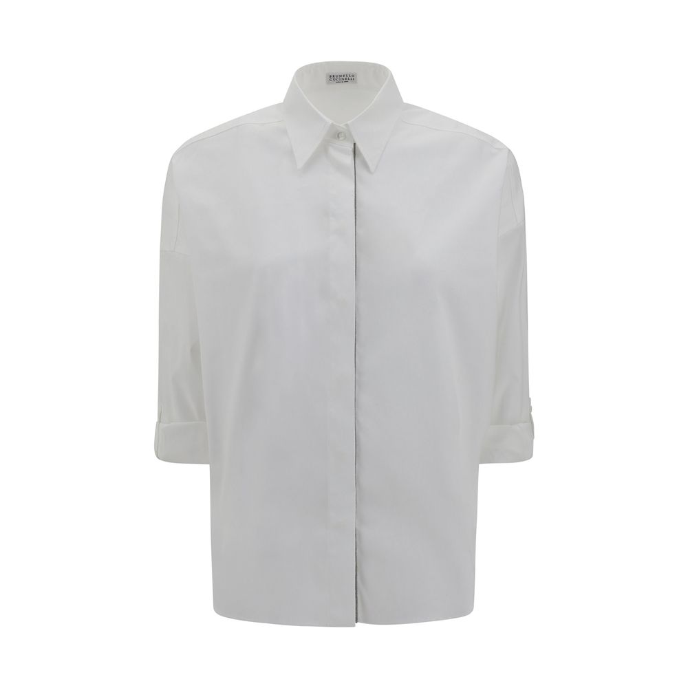 Brunello Cucinelli White Cotton Shirt Glam Steals