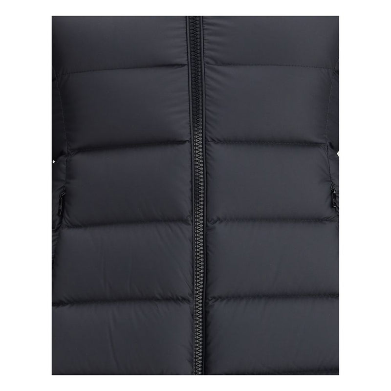 Moncler Black Polyester Coat Glam Steals