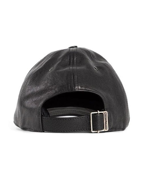 Saint Laurent Black Leather Lamb Cap Glam Steals