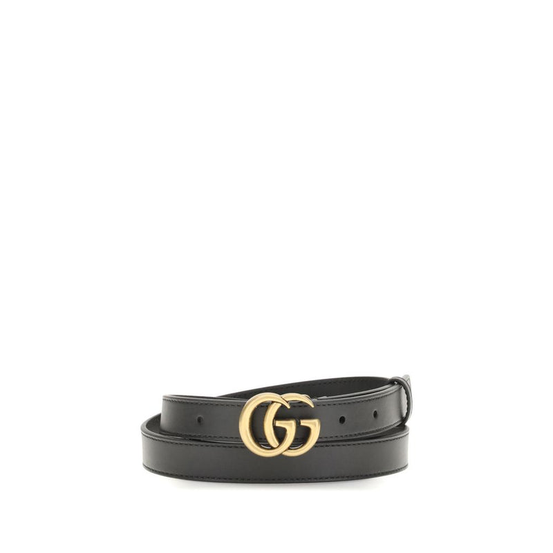 Gucci Black Calf Leather Bos Taurus Thin Belt Glam Steals