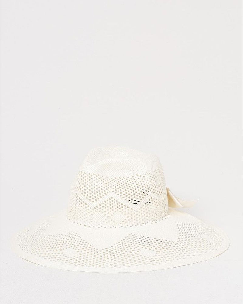 Borsalino White Paper Straw Sunhat Glam Steals