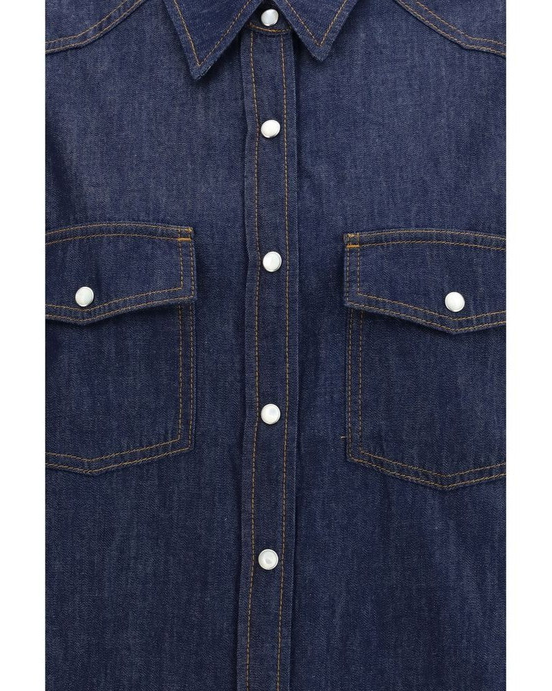 Khaite Blue Cotton Top Glam Steals