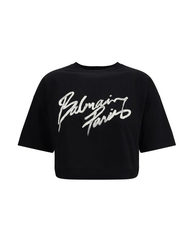 Balmain Black Cotton T-shirt