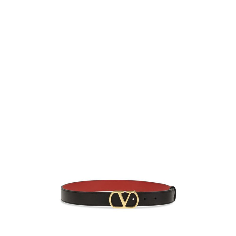Valentino Garavani Black Calf Leather Bos Taurus Belt Glam Steals