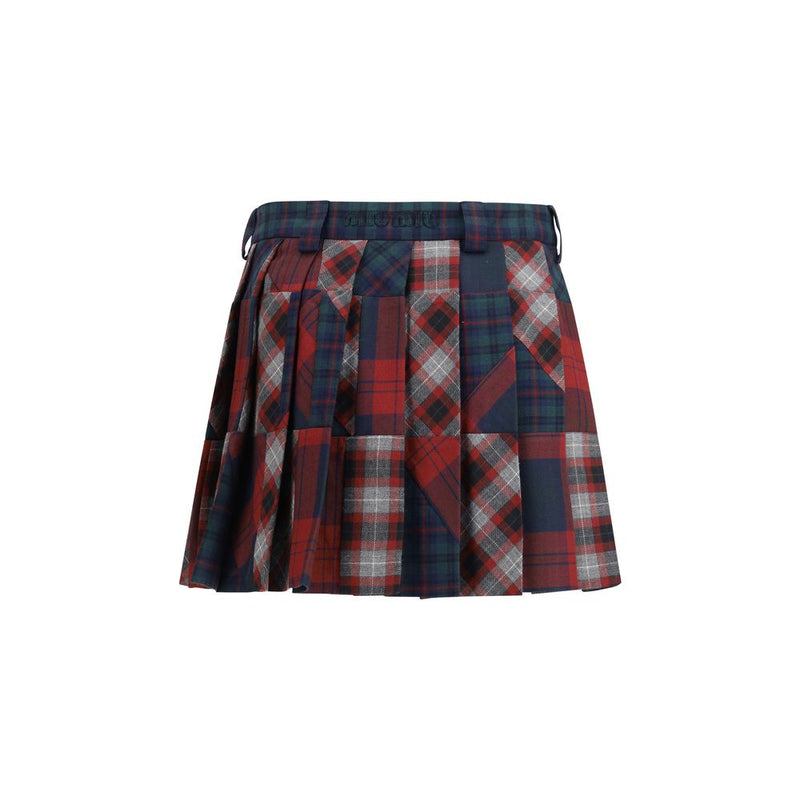 Miu Miu Multicolor Wool Fleece Mini Skirt
