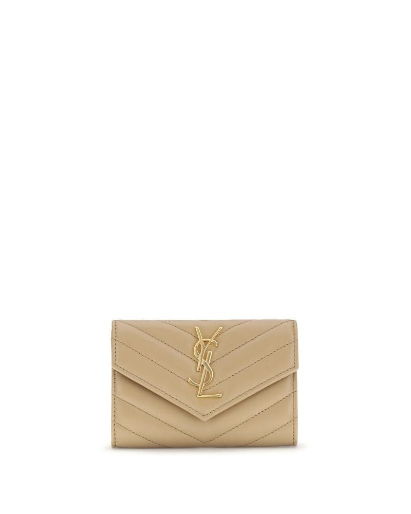 Saint Laurent Beige Calf Leather Bos Taurus Wallet