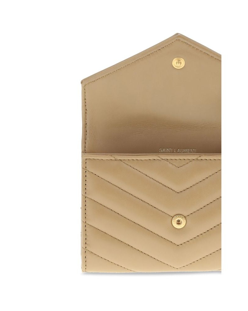Saint Laurent Beige Calf Leather Bos Taurus Wallet