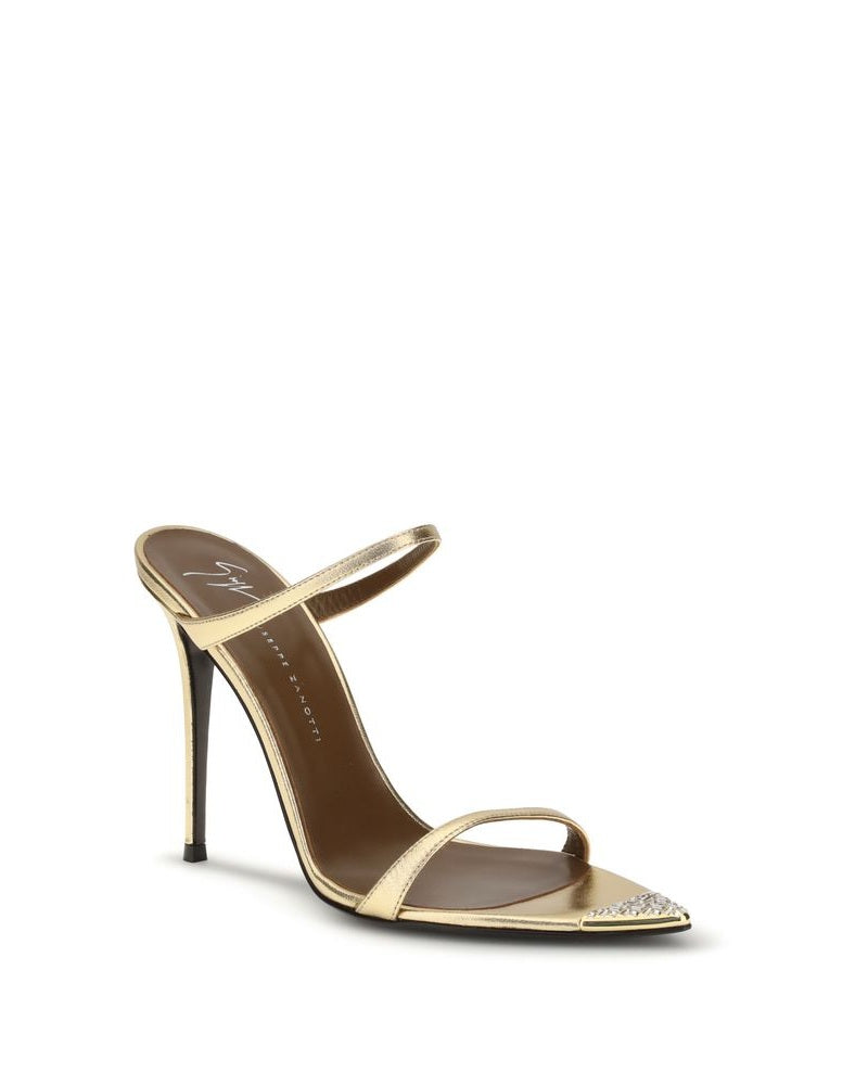 Giuseppe Zanotti Gold Leather Stiletto Heel Sandals