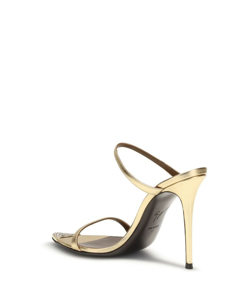 Giuseppe Zanotti Gold Leather Stiletto Heel Sandals