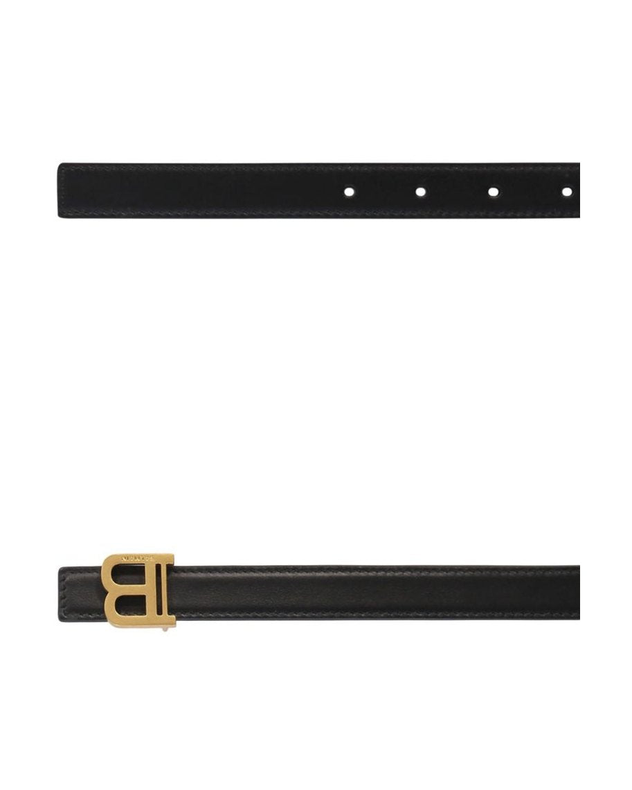 Balmain Black Leather Regular Belt Glam Steals