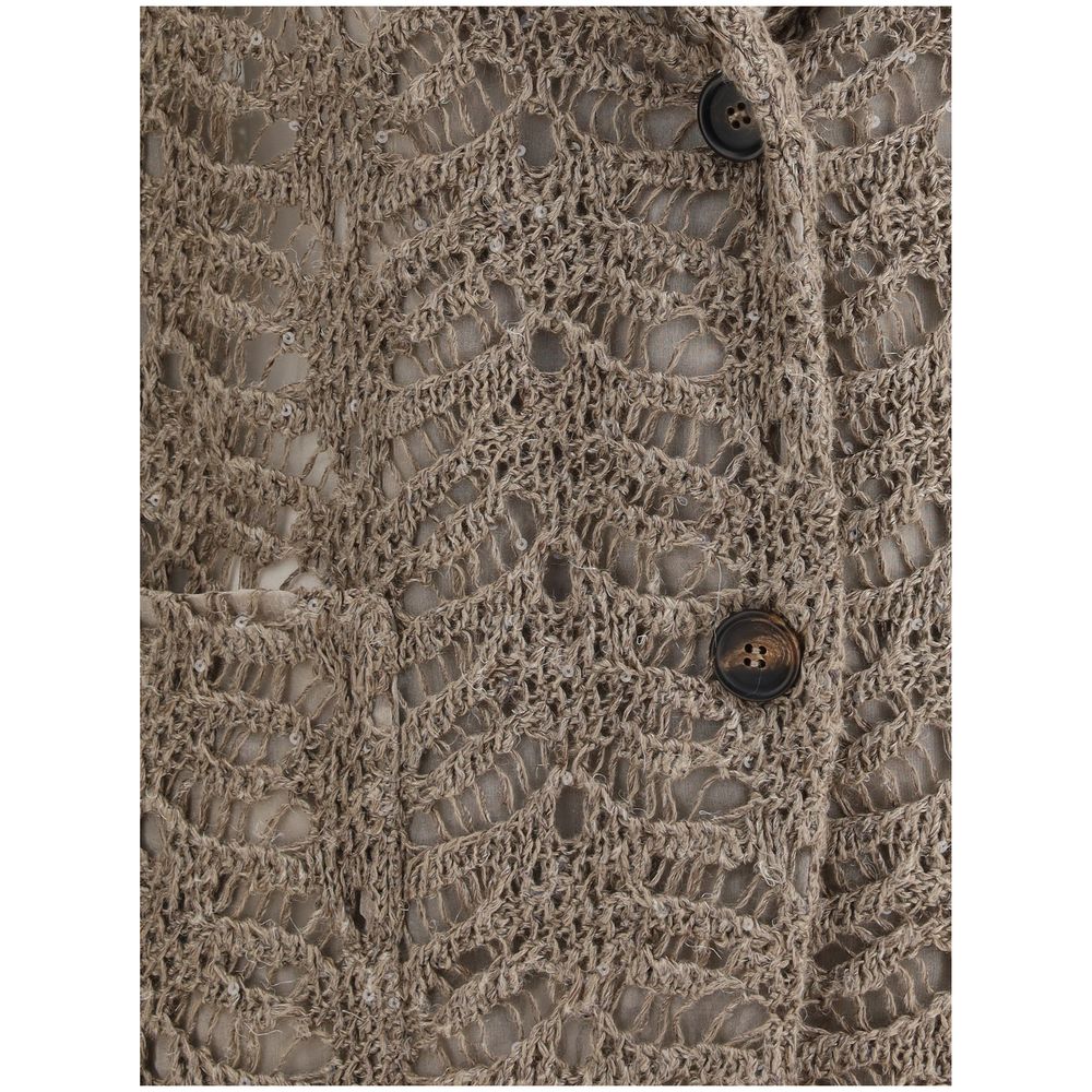 Brown Silk Blazer 