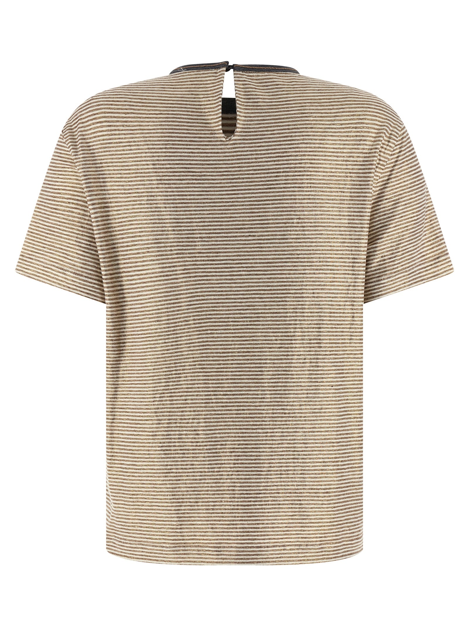 Brunello Cucinelli Multicolor Linen T-Shirt 