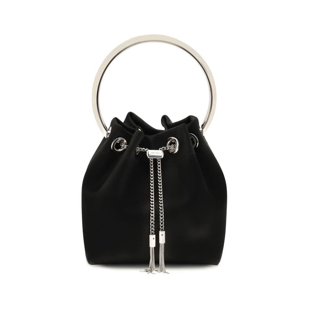 Jimmy Choo Black Silk Shoulder Bag 