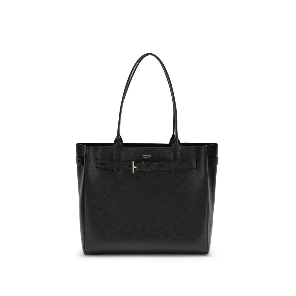 Tom Ford Black Calf Leather Bos Taurus Shoulder Bag 