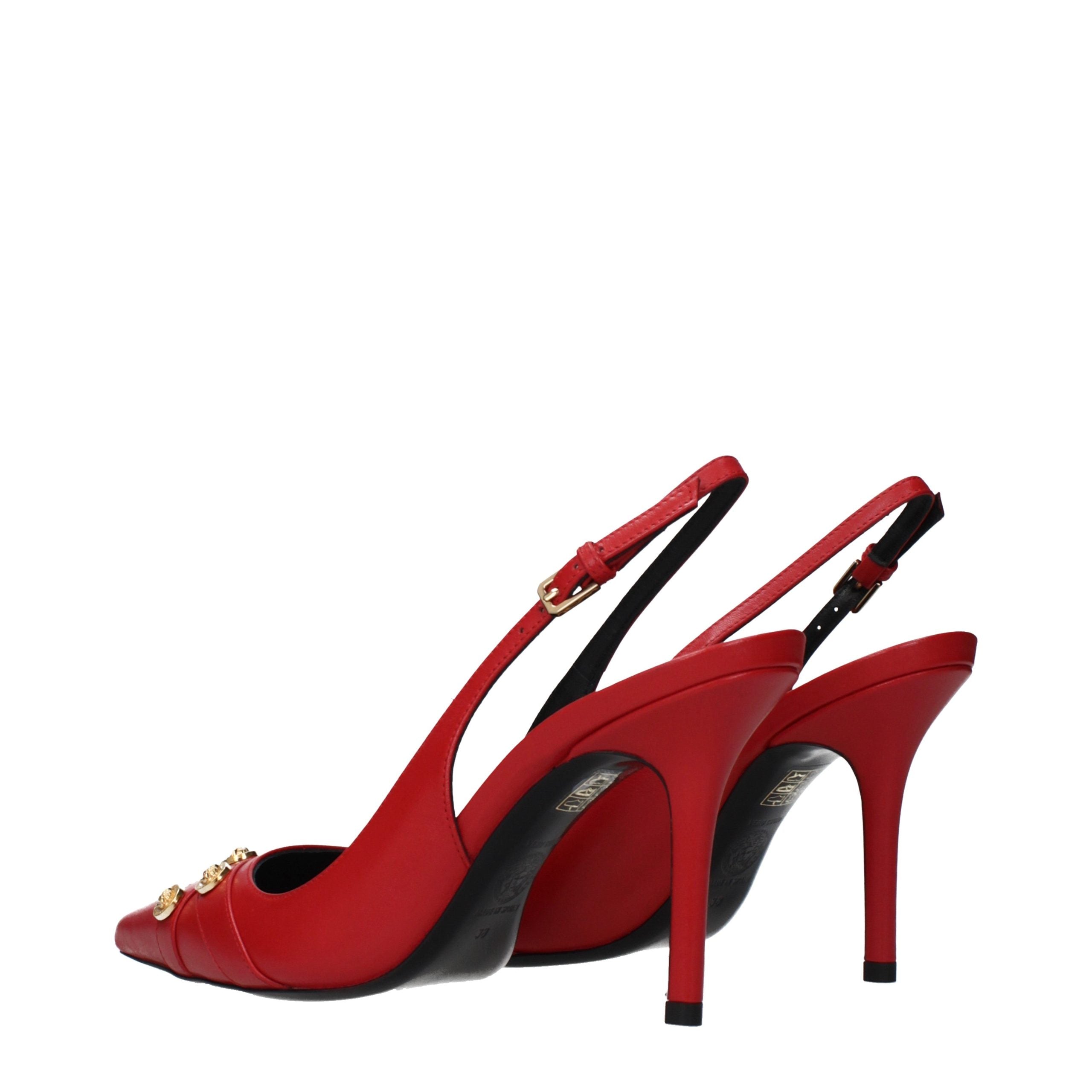 Versace Red Leather High Heel Pumps 