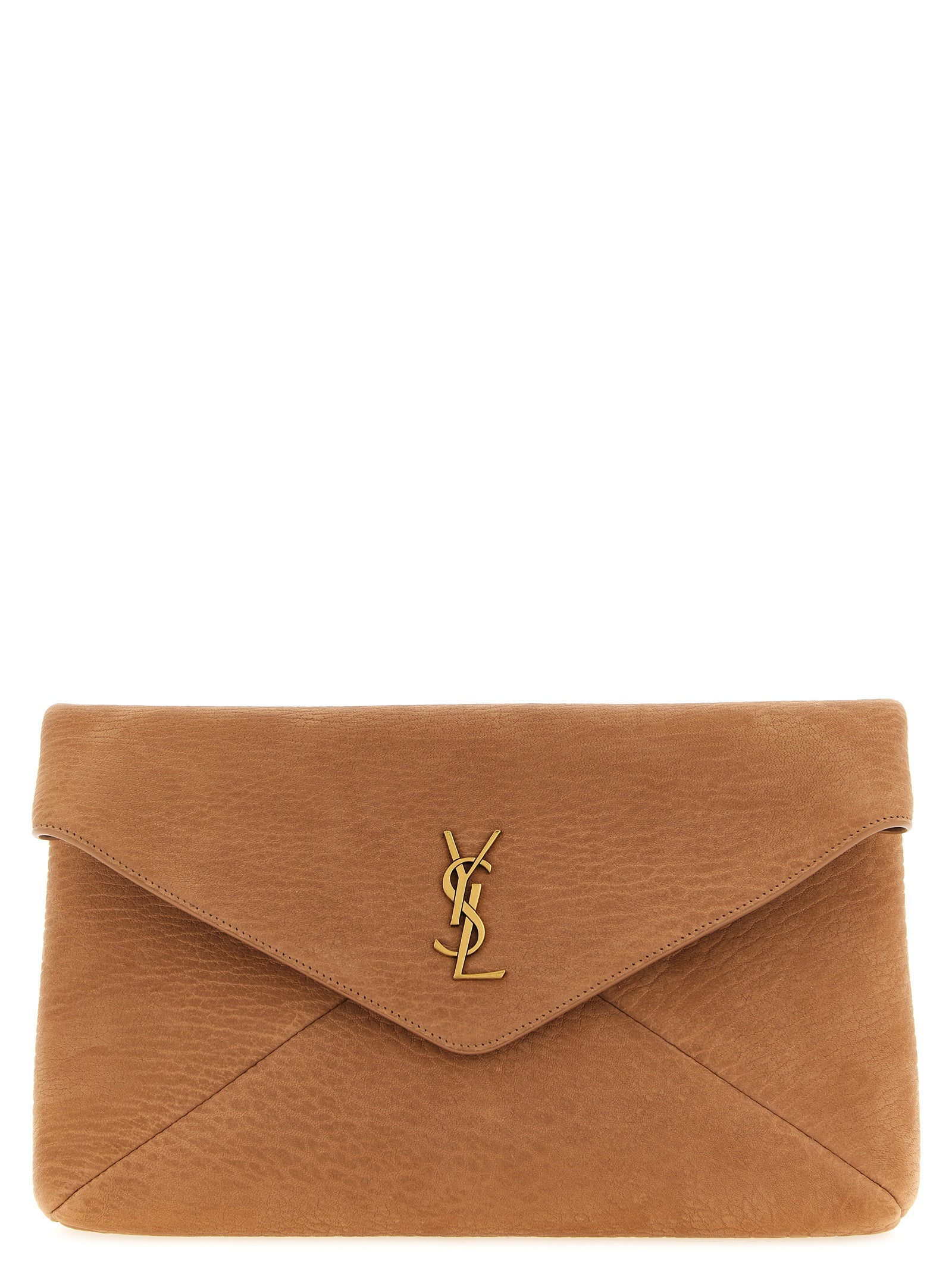 Saint Laurent Beige Envelope Clutch 