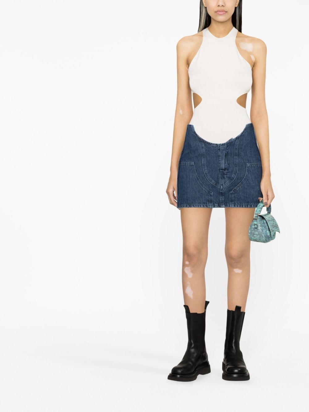 Off White Blue Skirt