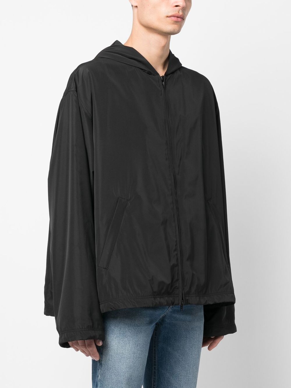Balenciaga Logo-Print Hooded Windbreaker