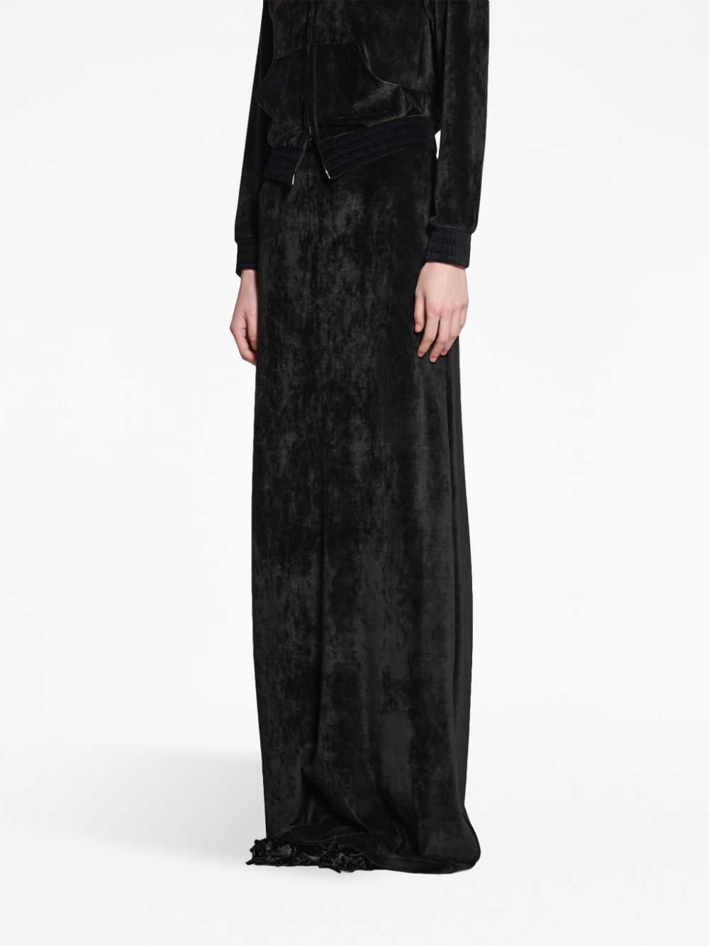 Balenciaga Velvet-Effect High-Waisted Skirt