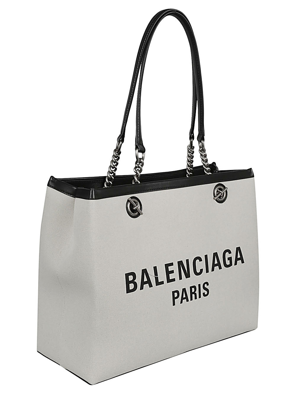 Balenciaga Logo Print Canvas Tote Bag