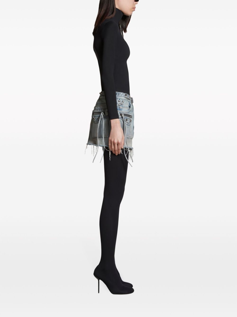 Balenciaga Cagole Denim Mini Skirt