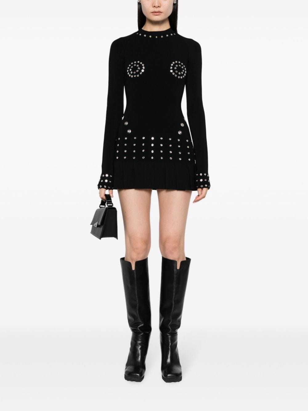 Off White Fashion Black Dress