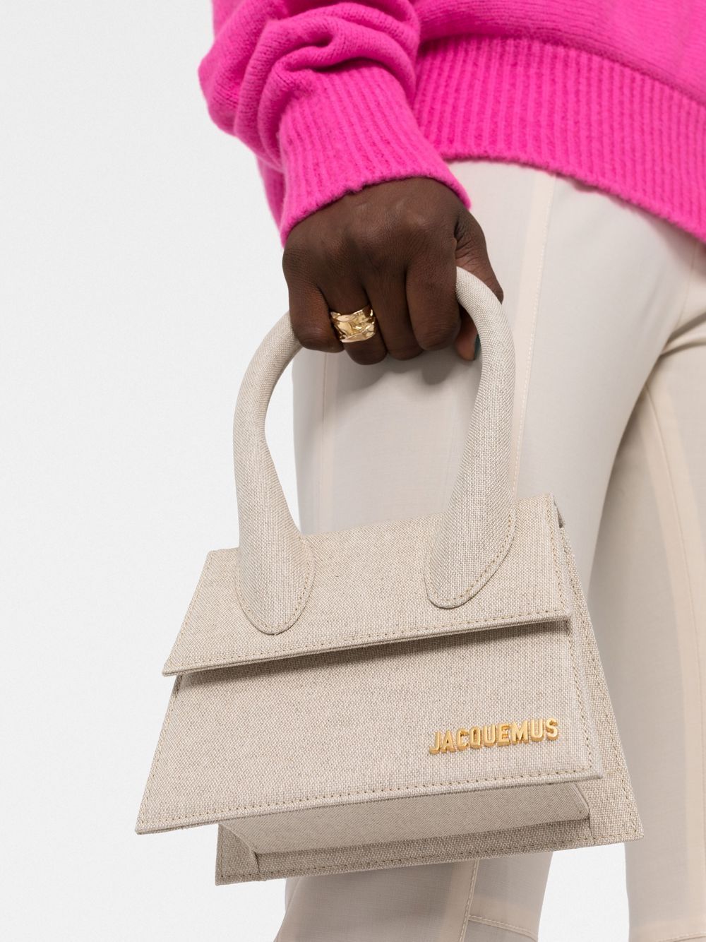 Jacquemus Le Chiquito Noeud Cotton Canvas Shoulder Bag