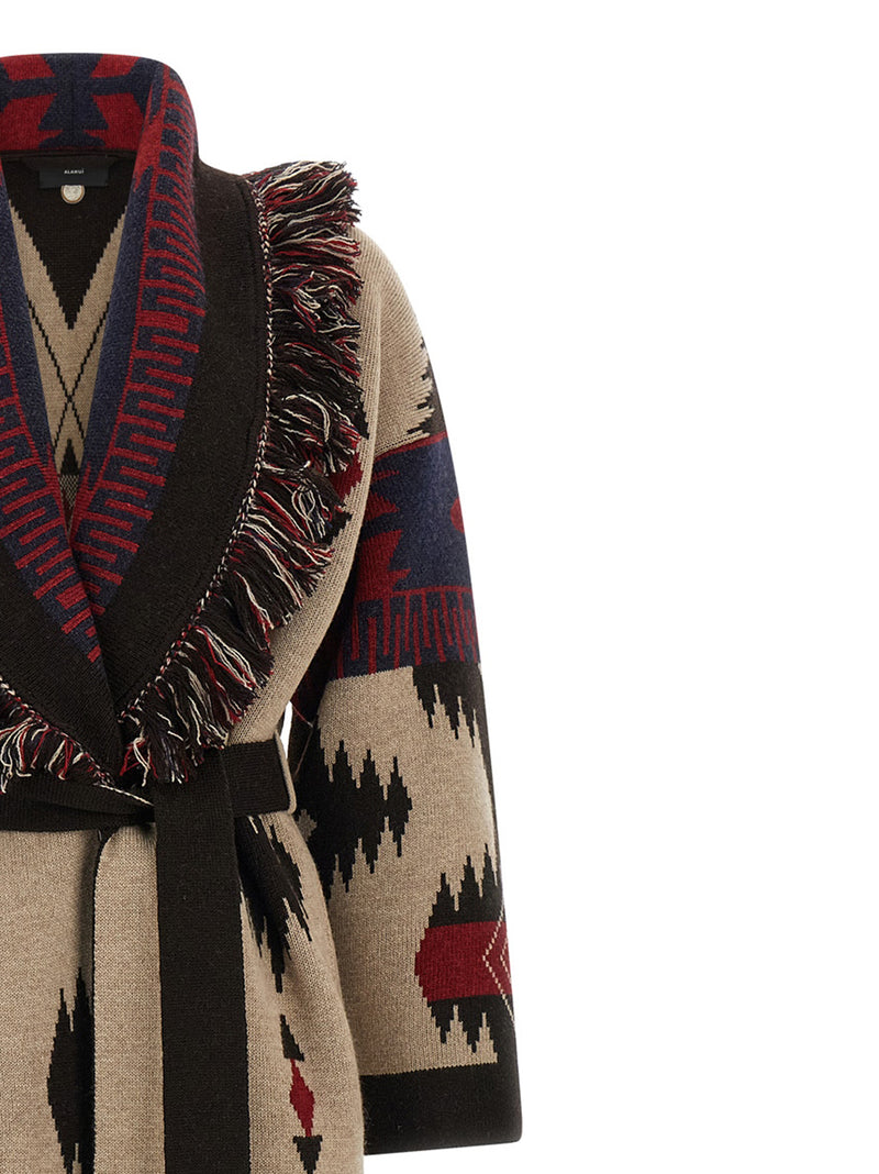Alanui Multicolor Wool Wrap Coat