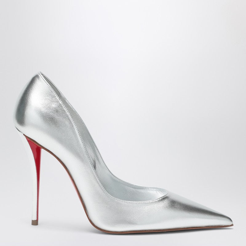 Christian Louboutin Silver Leather Miss Z Pumps in Laminated Nappa Glam Steals