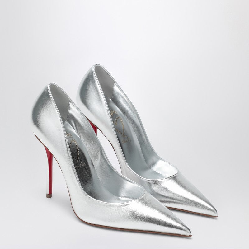 Christian Louboutin Silver Leather Miss Z Pumps in Laminated Nappa Glam Steals