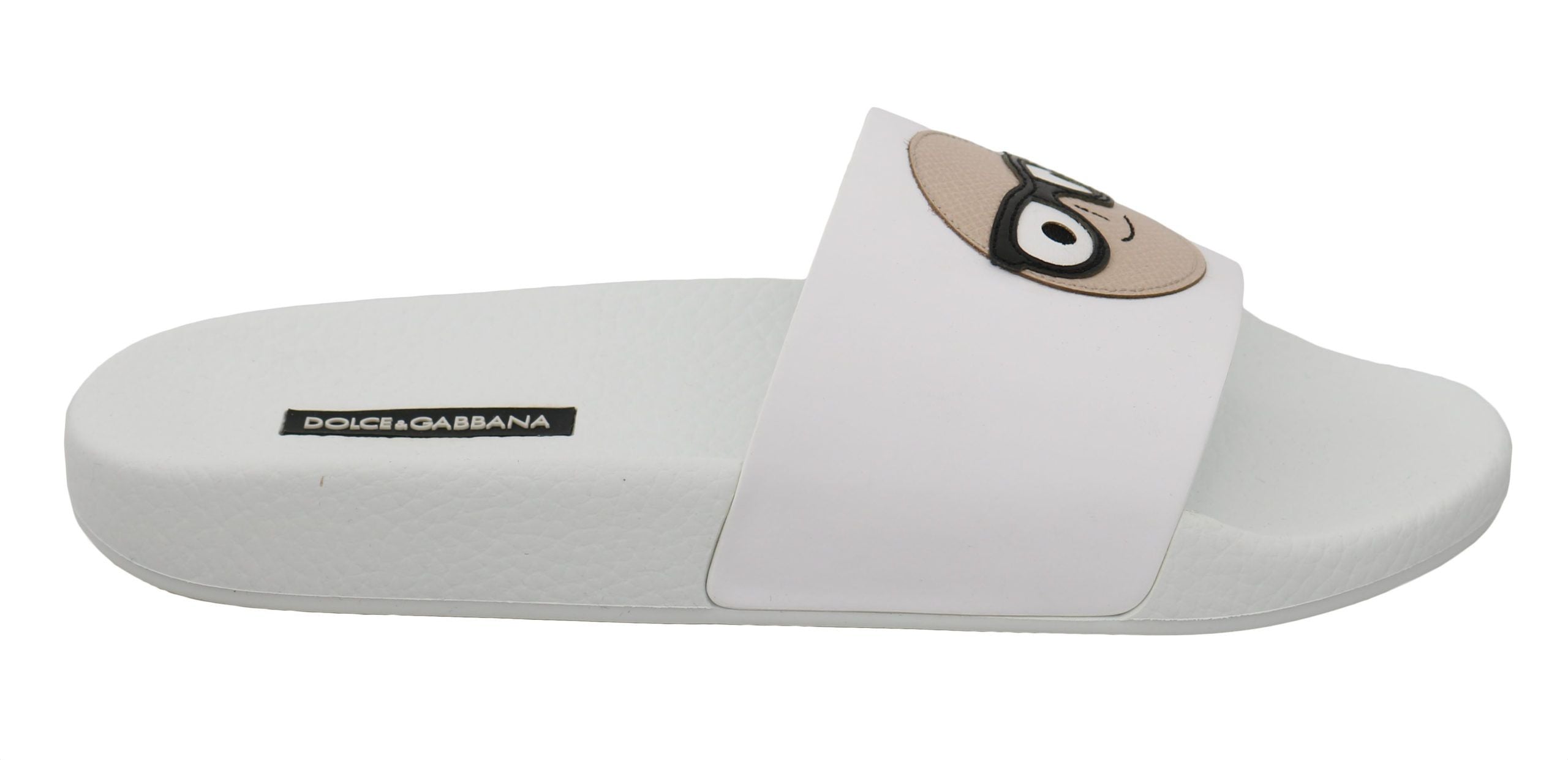 Dolce & Gabbana White Chic Slide Sandals Luxury Summer Footwear