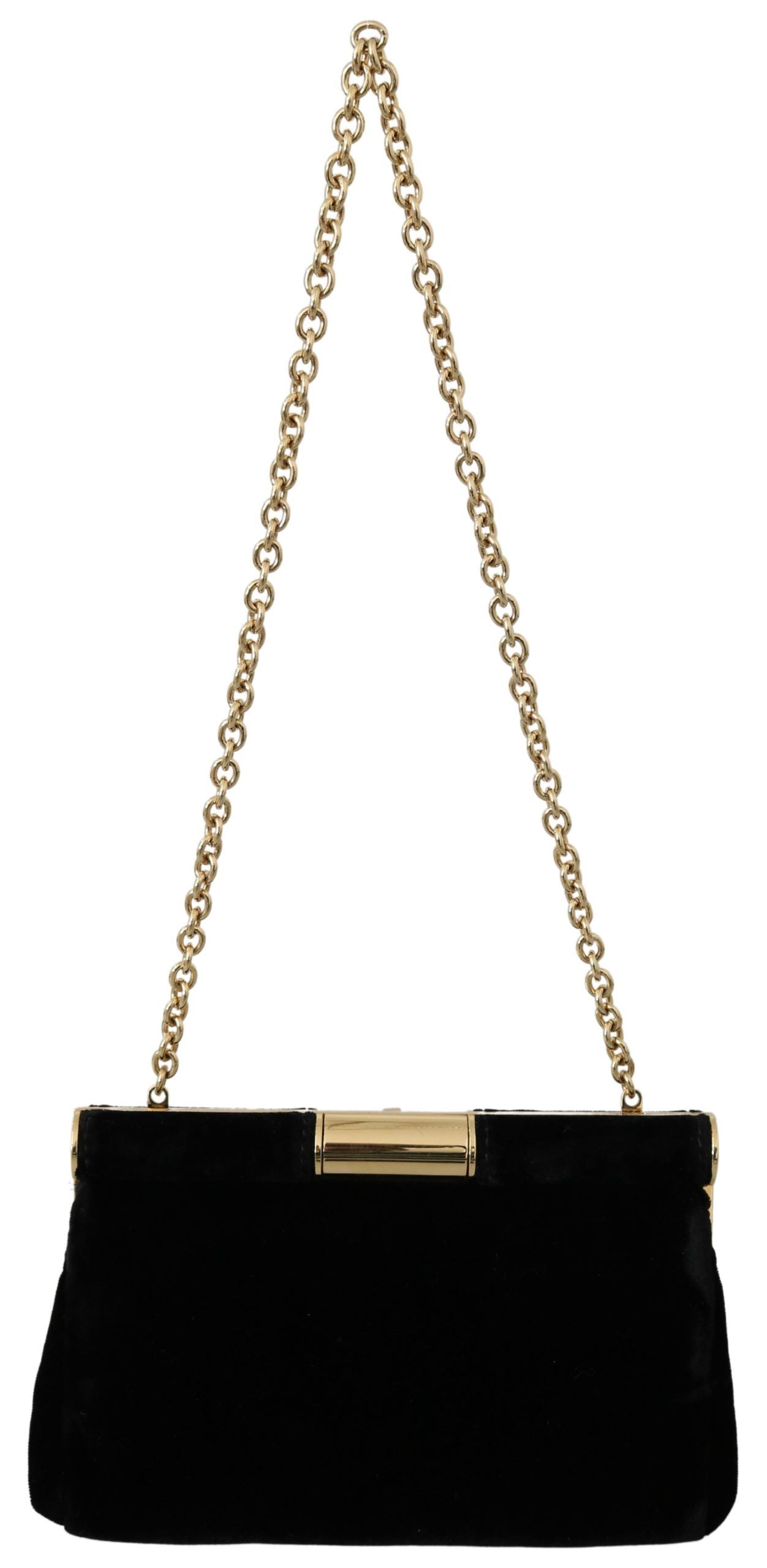 Dolce & Gabbana Velvet Evening Party Crossbody With Crystal Studs