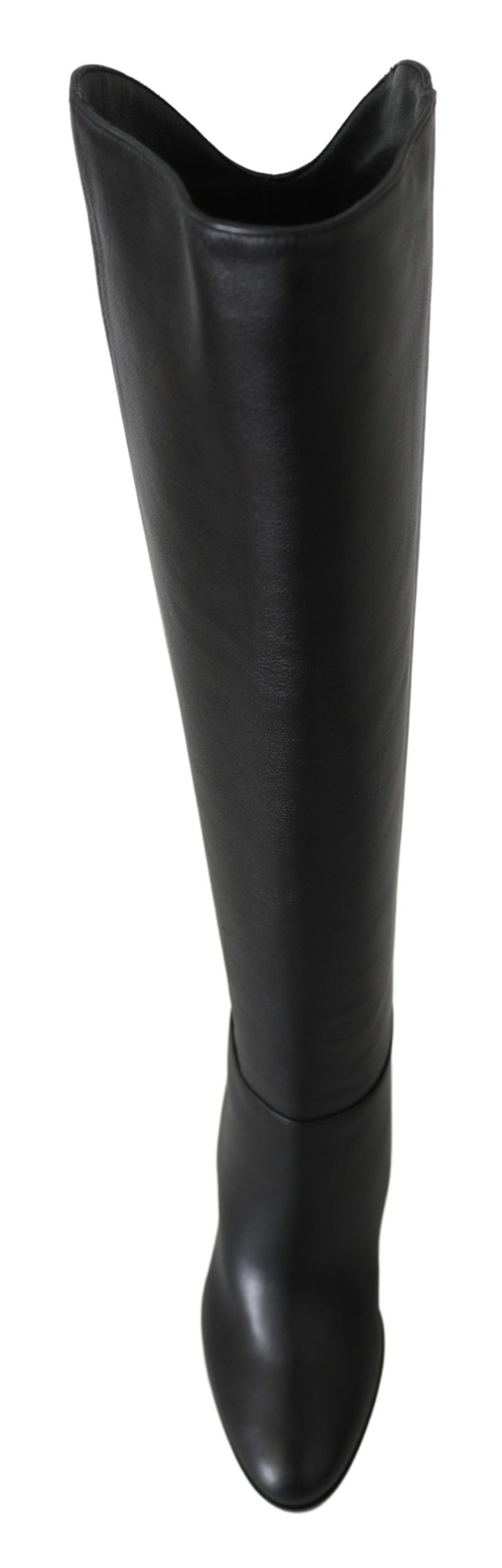 Jimmy Choo Black Leather Elegant Calf Heeled Boots
